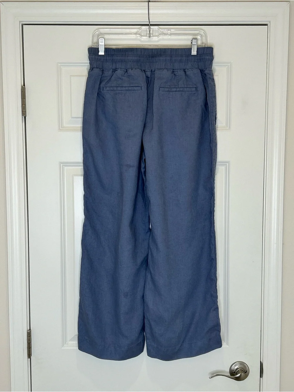 Quince Women’s Blue Drawstring Linen-Blend Pants Size M